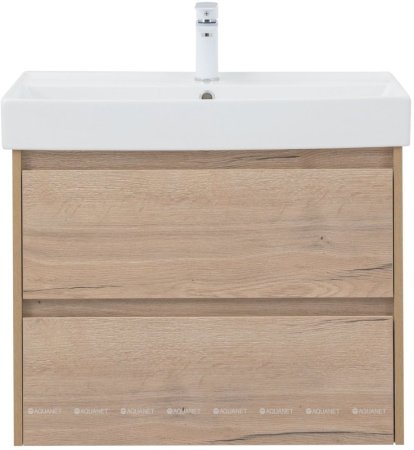 Тумба с раковиной Aquanet Nova Lite 75 дуб крафт (2 ящика) 