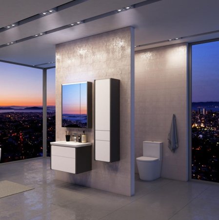 Зеркальный шкаф Roca Ronda 60 ZRU9302968 с подсветкой Белый глянец Антрацит 