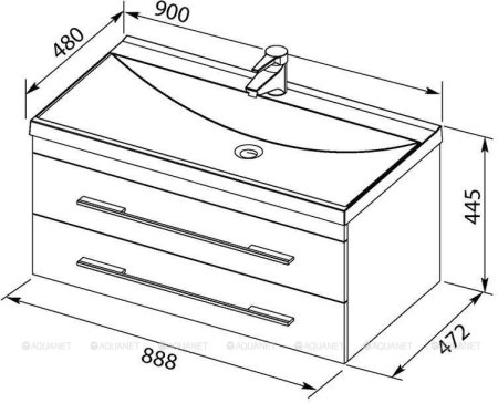 Тумба с раковиной Aquanet Нота 90 белый 