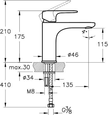 Смеситель для раковины Vitra Root Round A4270626EXP Медь 
