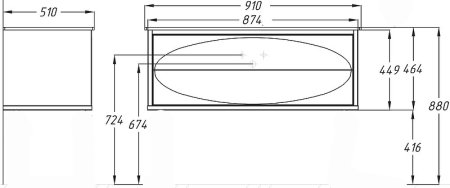 Тумба под раковину Opadiris Ибица 90 00-00003606 подвесная Белая глянцевая, Серебро 
