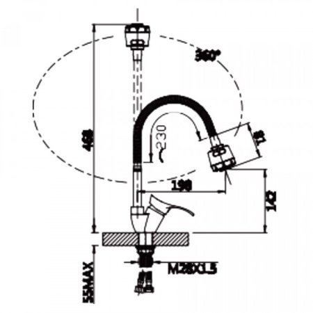 Смеситель для кухни с гибким изливом ViEiR V103523 Хром 