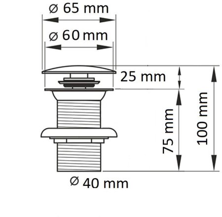 Донный клапан для раковины CeramaLux RD012 без перелива, золото 