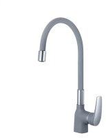 Смеситель для кухни с гибким изливом Shevanik S443-9, серый