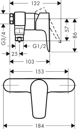 Смеситель Hansgrohe Talis E 71761000 для душа 