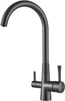 Смеситель для кухни с подключением фильтра Shevanik S428T, оружейная сталь