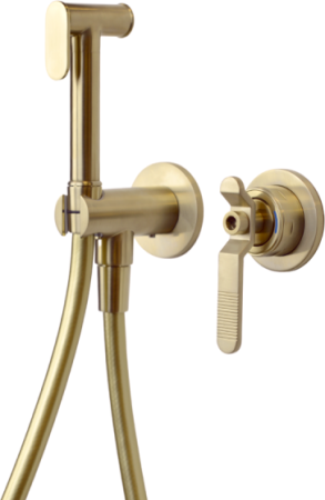 Гигиенический душ со смесителем Bronze de Luxe 1760'S 3253CG, матовое золото 