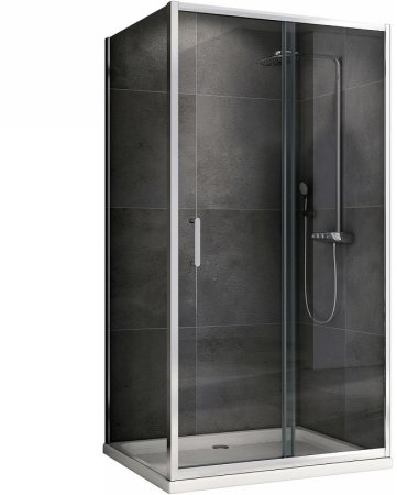 Душевой уголок Abber Schwarzer Diamant 100x100 AG301005-S1005 профиль Хром стекло прозрачное 