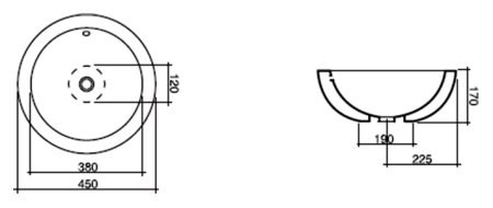 Рукомойник Disegno Ceramica Degas PT04500001 