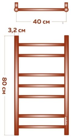 Полотенцесушитель электрический (лесенка) Bauedge Stil DB-0038, 40x80 см 