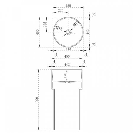 Раковина Abber Kristall 45 AT2701Rubin Красная 
