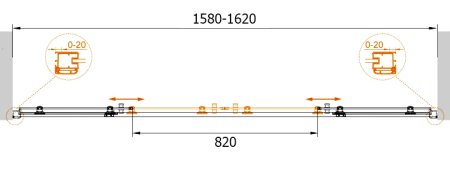 Душевая дверь в нишу Cezares Anima BF2 160 C Cr 