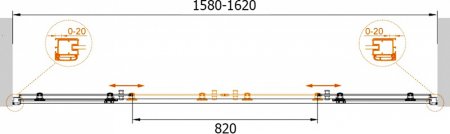 Душевая дверь в нишу Cezares Anima BF2 160 C Cr 