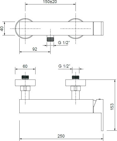 Смеситель Cezares Unika DM-01 для душа, хром 