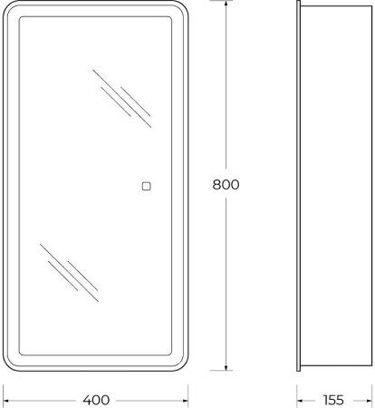 Зеркальный шкаф BelBagno Marino 40 SPC-MAR-400/800-1A-LED-TCH с подсветкой Белый 