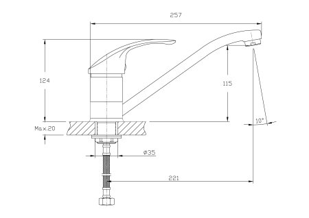 Смеситель для кухни гайка HAIBA HB4921-K 