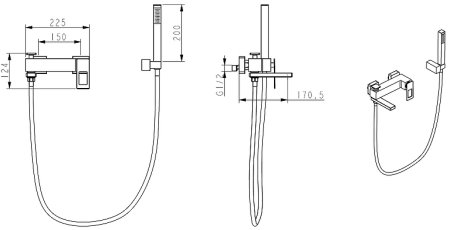 Смеситель для ванны Boheme Q 143-WUW.2 Белый Синий 