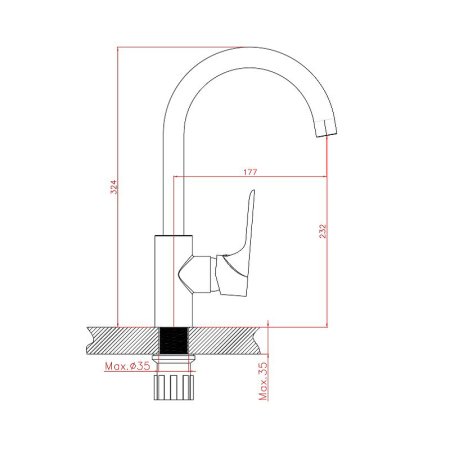Смеситель однорычажный для кухни HAIBA CRON CN70172 