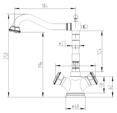 Смеситель для кухонной мойки Zorg Antic A 5003K-BR 