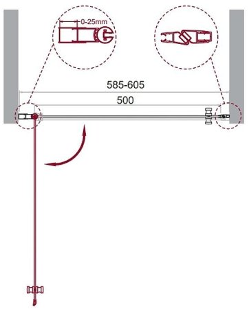 Душевая дверь BelBagno Etna 60 ETNA-B-1-60-C-Cr профиль Хром стекло прозрачное 