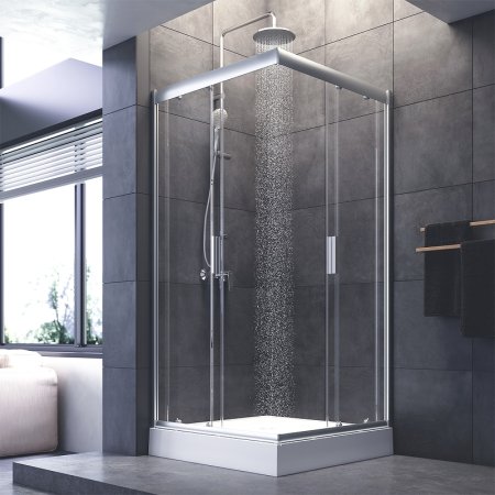 Душевой уголок AM.PM Gem 90х90 W90G-403-090MT профиль Серый стекло прозрачное 