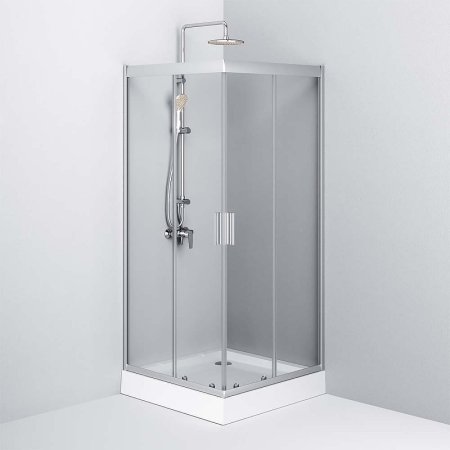 Душевой уголок AM.PM Gem 90х90 W90G-403-090MT профиль Серый стекло прозрачное 