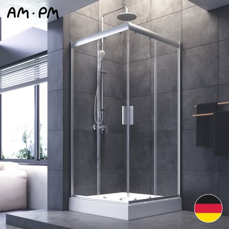 Душевой уголок AM.PM Gem 90х90 W90G-403-090MT профиль Серый стекло прозрачное 