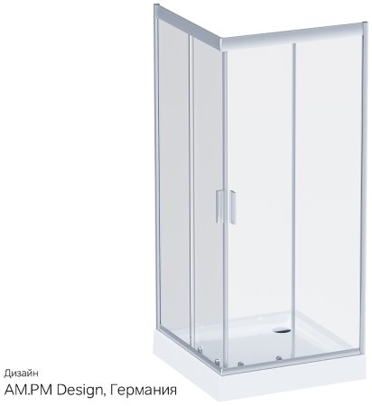 Душевой уголок AM.PM Gem 90х90 W90G-403-090MT профиль Серый стекло прозрачное 