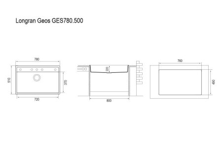 Мойка для кухни каменная Longran Geos GES 78x50 Крома 