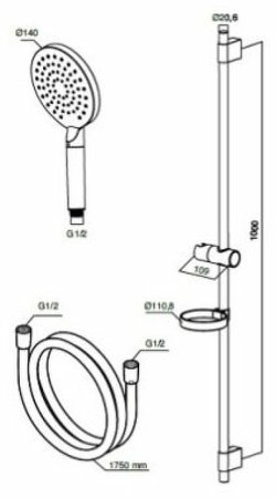 Душевой гарнитур AM.PM Inspire F0150000 Хром 