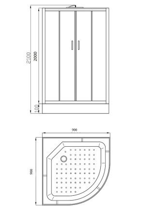 Душевая кабина Parly EC931 90 см низкий поддон 