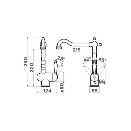Смеситель Omoikiri Kyoto OKY-AB-35 4994287 для кухонной мойки 