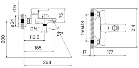 Смеситель для ванны IDDIS Bild (BILSB00i02WA) 