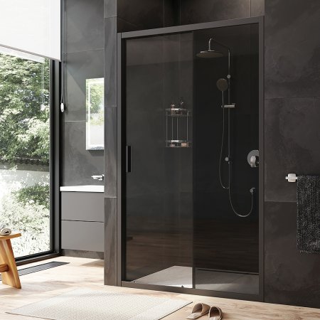Душевая дверь AM.PM Gem 120 W90G-120-1-195BG профиль Черный матовый стекло тонированное-прозрачное 