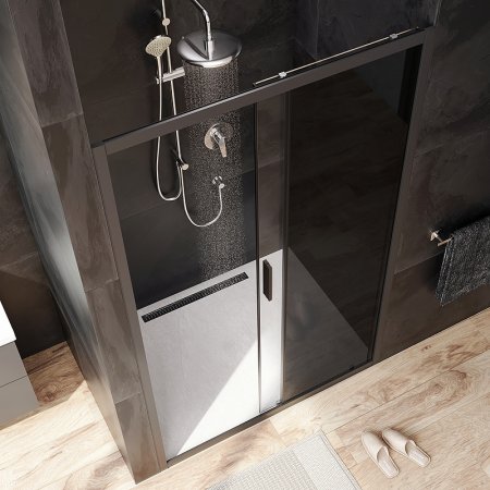 Душевая дверь AM.PM Gem 120 W90G-120-1-195BG профиль Черный матовый стекло тонированное-прозрачное 