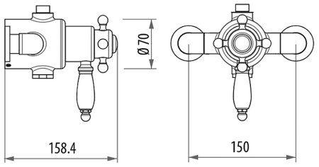 Смеситель для душа Gattoni Termostatici TSRE940D0.I oro с термостатом Золото 