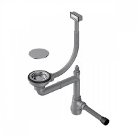 Сифон для мойки Omoikiri WK-1C-IN с прямоугольным переливом,нержавеющая сталь