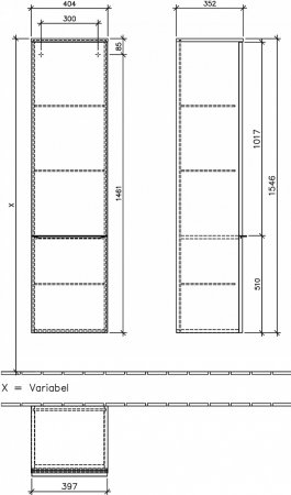 Шкаф-пенал Villeroy & Boch Venticello A95104 SX white wood L 