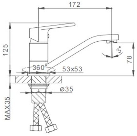 Смеситель для кухни Frap H46 F4546 Хром 