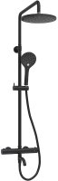 Душевая система WasserKRAFT A288.077.078.BM Thermo с термостатом Черная матовая