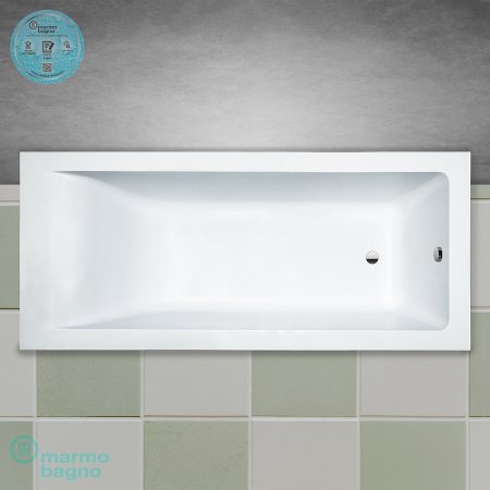 Ванна из литьевого мрамора Marmo Bagno Ницца 180x80 MB-N180-80 без гидромассажа 