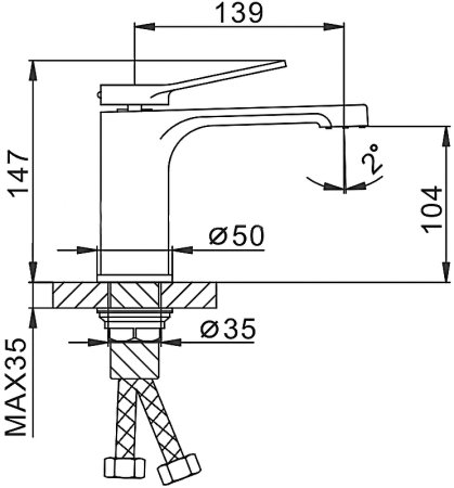 Смеситель для раковины Frap H45 F1045 Белый Хром 