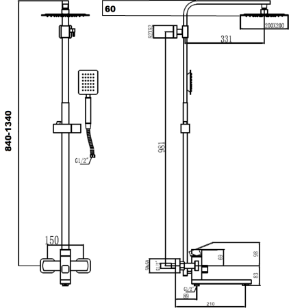 Душевая стойка Fmark (FS8145-35) 