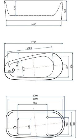 Акриловая ванна Allen Brau Priority 1 170x80 2.31001.20 без гидромассажа 