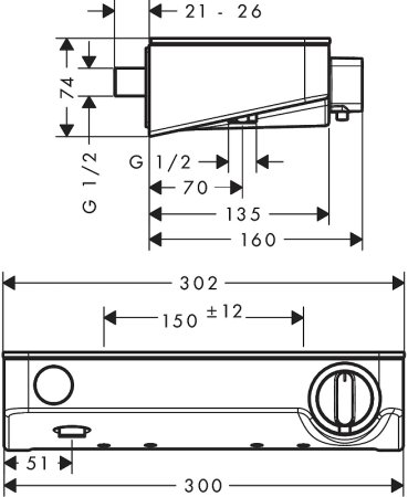 Смеситель для душа Hansgrohe Ecostat Select 13171400 с термостатом Хром Белый 
