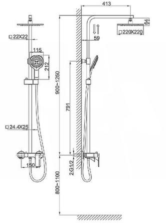 Душевая система D&K Berlin Steinbeis DA1433716A02 белый 