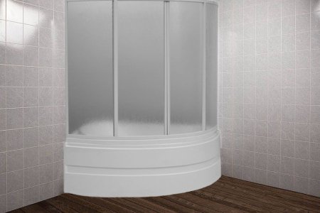 Шторка на ванну Bas Алегра 4 ств., стекло 