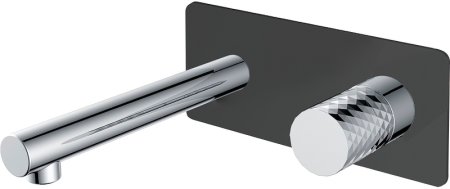 Смеситель для раковины Boheme Stick 125-BCR Черный матовый Хром 
