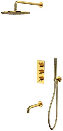 Душевая система Whitecross Y gold YSET11GL с термостатом Золото 