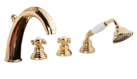 Смеситель для ванны на 4 отверстия Gattoni Vivaldi 12400D0 золото Смеситель для ванны на 4 отверстия Gattoni Vivaldi 12400D0 золото